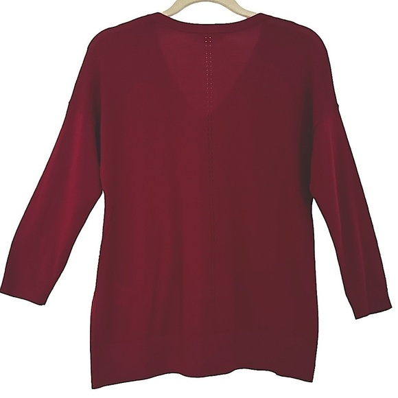 BROOKS BROTHERS RED FLEECE BURGUNDY FINE MERINO WOOL V-NECK SWEATER SIZE XS - Picture 3 of 12